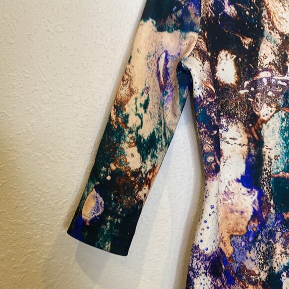 Hunter Bell Abstract Splatter Stretchy Bodycon Dress EUC Sz S Multicolored - Picture 4 of 15